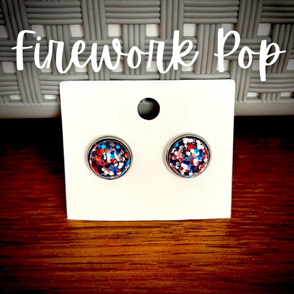 Jewelry - ✨BUY 3 GET 1 FREE✨ “Firework Pop” Confetti Glitter Resin Studs